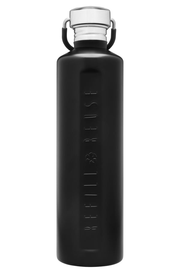1 Litre Single Wall Classic Bottle - Matte Black