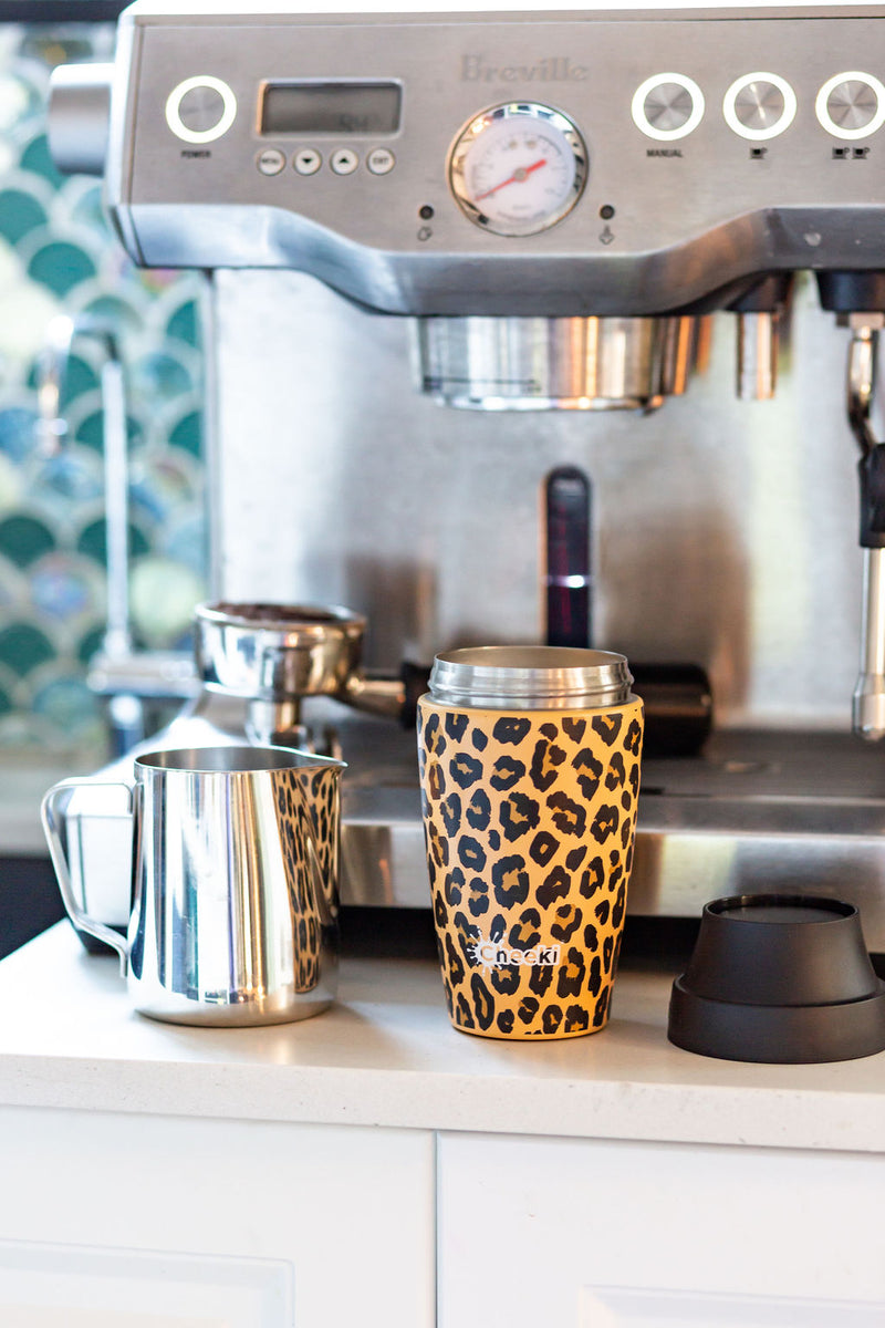 350ml Insulated Coffee Mug - Leopard